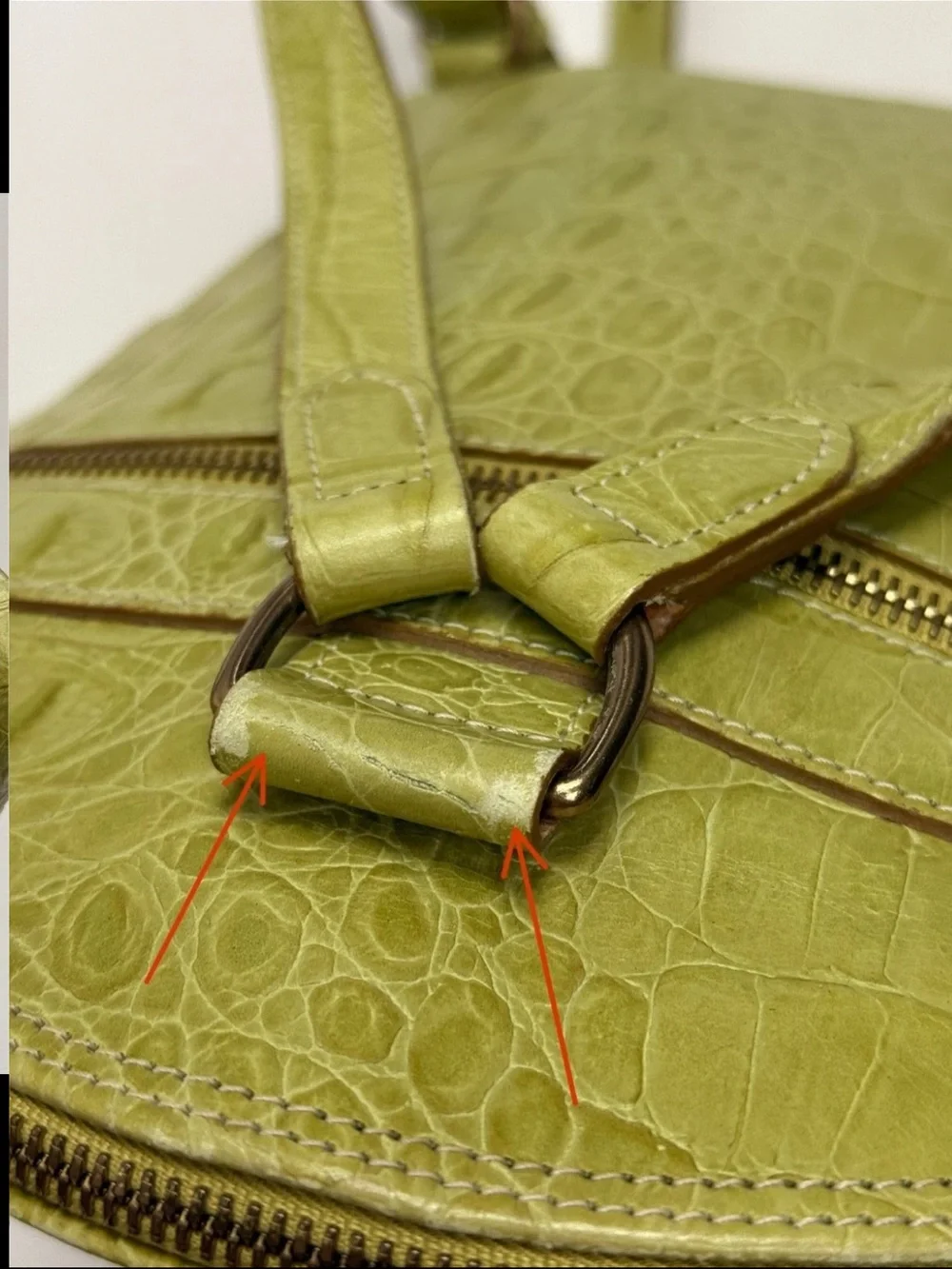 Mulberry Lime Green Croc-Embossed Leather Backpack